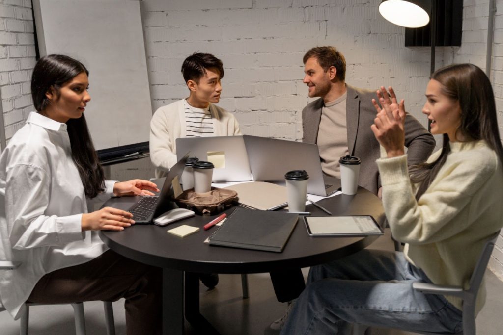 team members brain storming ideas for events